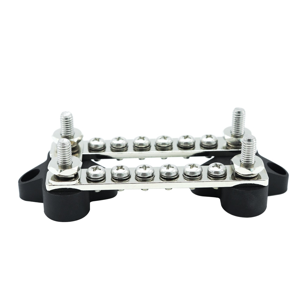 Dual Row Bus Bar Electrical Terminal Junction Box 12V 150A 4 Studs Dual Bus Bar Car Accessories