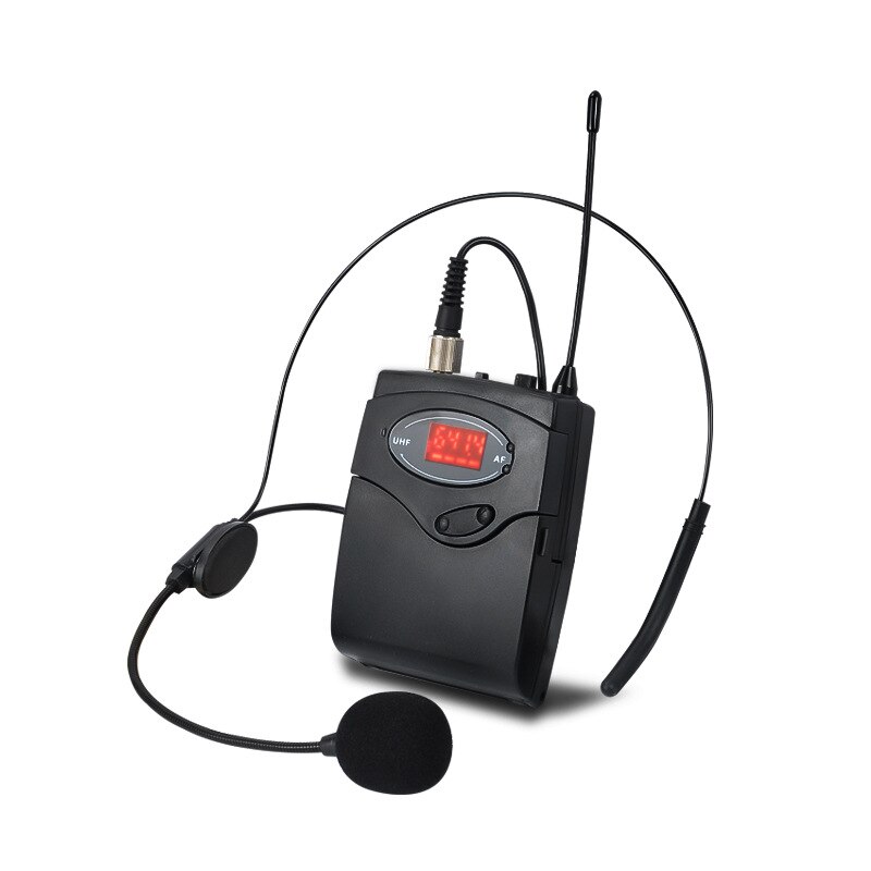 Wireless Microphone Set with Head-Wear + Lavalier Lapel Mics Transmitter Receiver UHF Frequency for Speech Teaching: Default Title