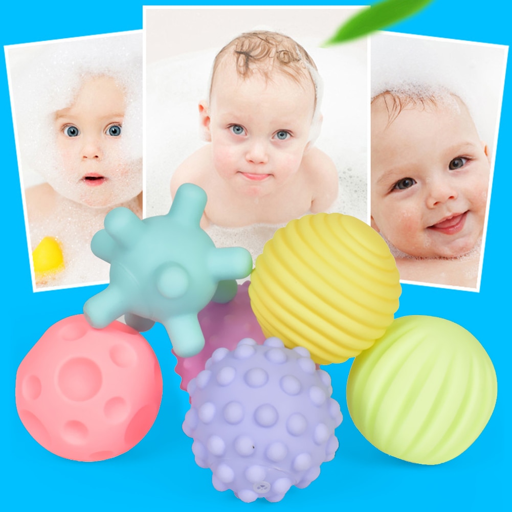 Baby Toy Ball Set Develop Baby's Tactile Senses Toy Touch Hand Ball Toys Baby Training Ball Massage Soft Ball
