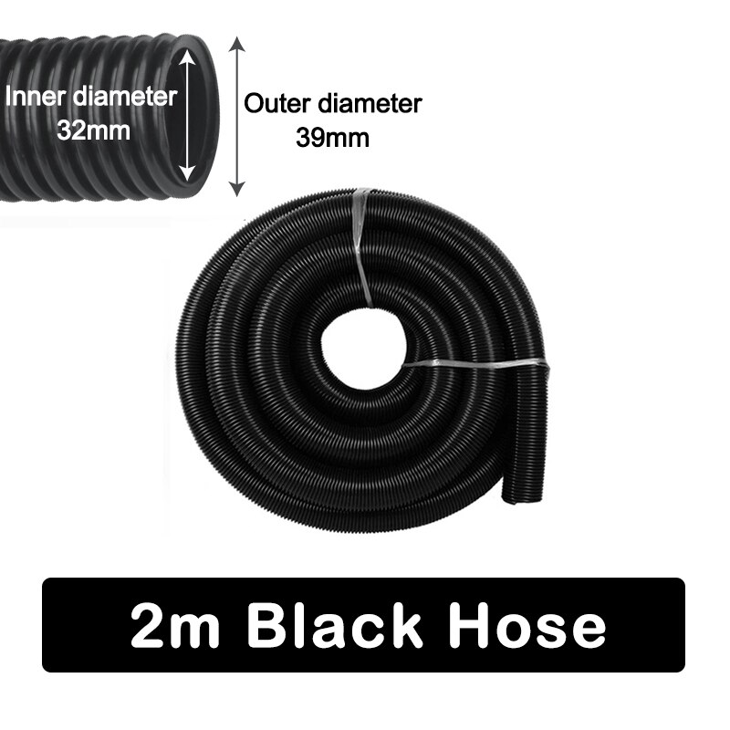Slang Voor Stofzuiger Binnendiameter 32/38/40/50Mm Draad Slang Fabriek Balg Connector Voor stofzuiger Vacuüm Buis: 2m Black Hose(32mm)