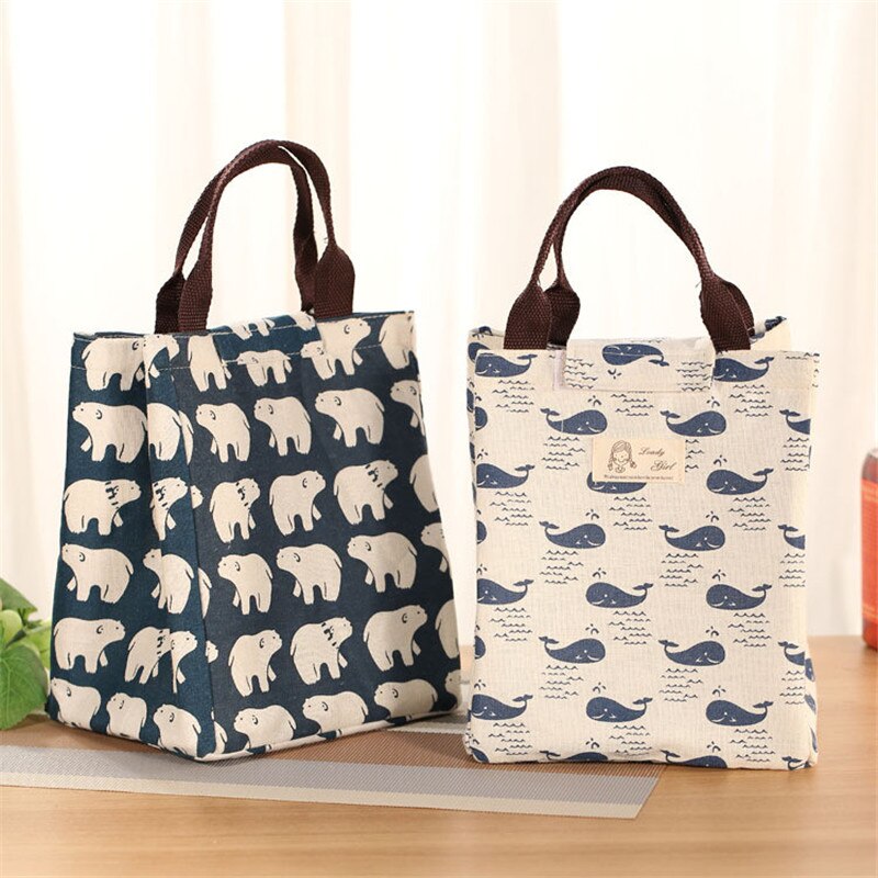 Sac de pique-nique de bande dessinée sac à déjeuner isotherme Bento alimentaire poche de pique-nique déjeuner en plein air conteneur toile sacs de maman pour les femmes enfants
