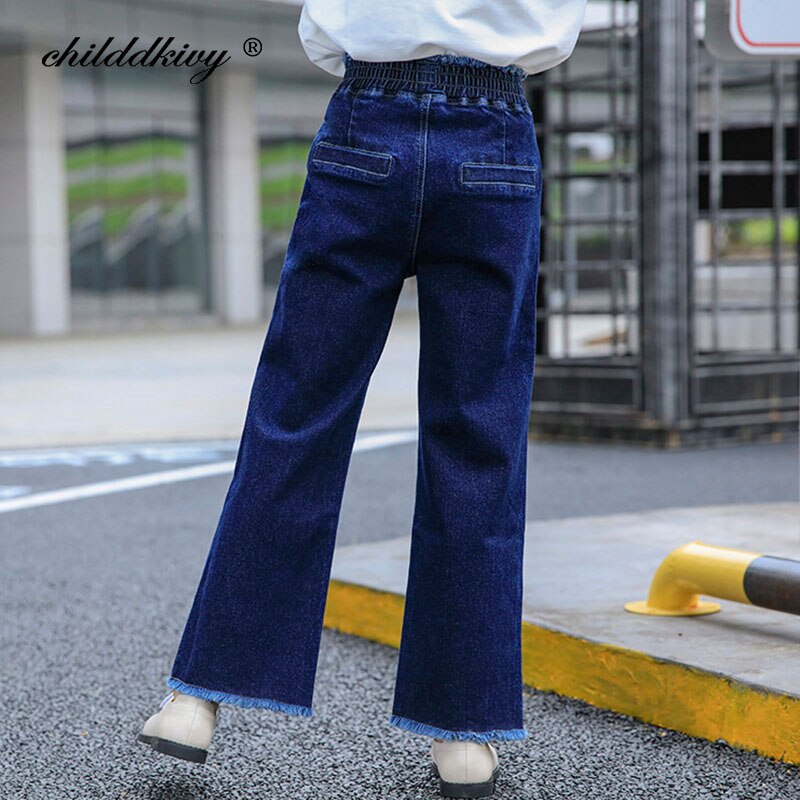 Pige stretch jeans efterår vinter pige casual bukser piger denim bukser med lige ben børn en stor alder piger bukser 8 10 12 14 16 y