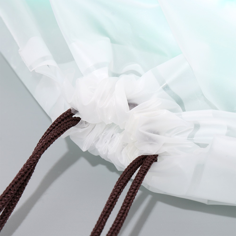 1PC Women Cute Cat Transparent Drawstring Cosmetic Bag Bath Organizer Travel Makeup Case Storage Pouch Cartoon Toiletry Wash Bag