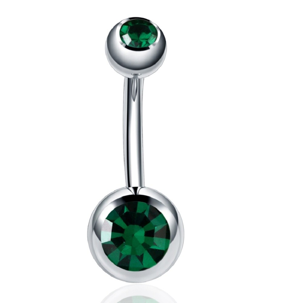 1pc mavepiercing kirurgisk stål krystal navle ringe navle piercing ombligo 5/8mm kugle kropspiercing smykker: Je0032h