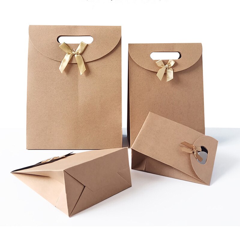 5/10Pcs Kraft Papieren Zakken Met Transparant Venster Voor Bruiloft Verjaardag Home Party Pakket Snoep Bakken Takeaway zak Geschenkdoos