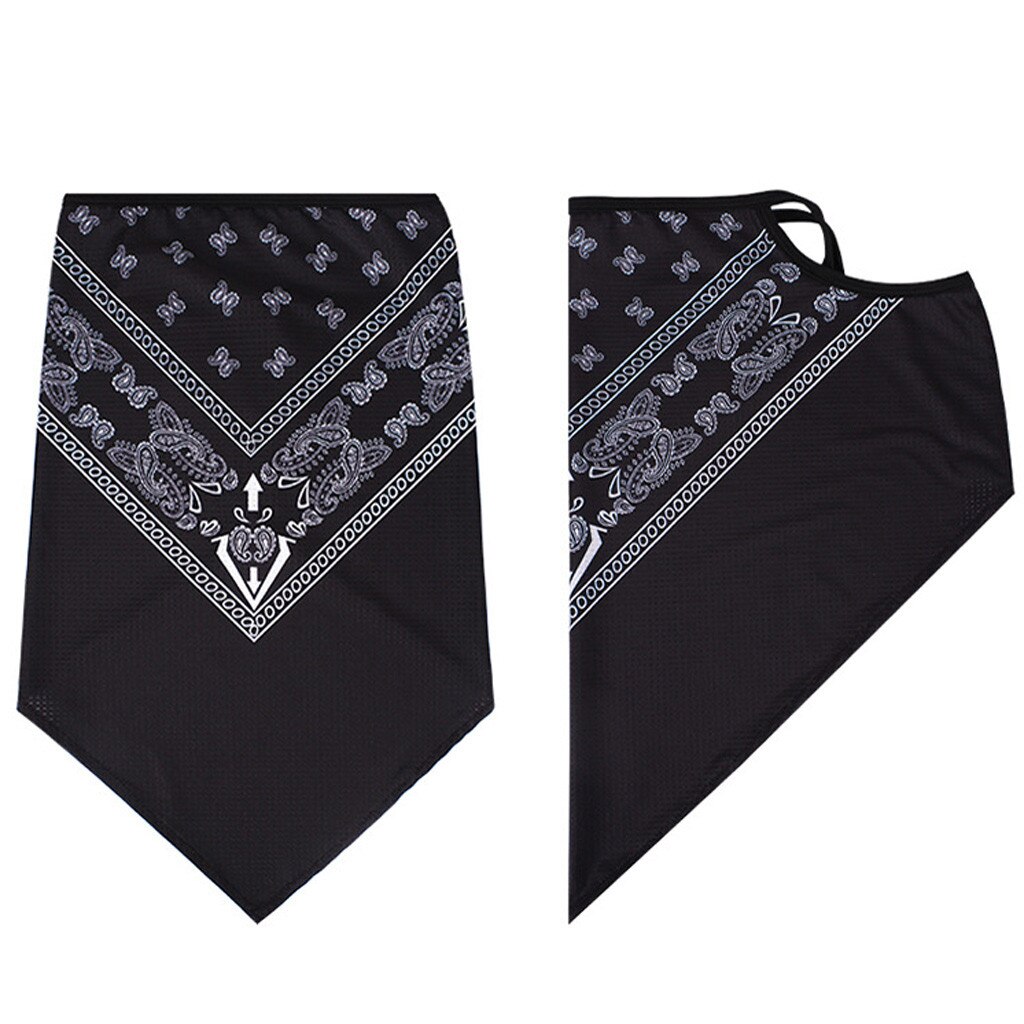 Tri-Angle Bandana Gezicht Shield Opknoping Oor Buis Sjaal Ice Zijde Nek Gaiter Cover Anti-Uv Glad Ademend Hoofdband Mannen masque