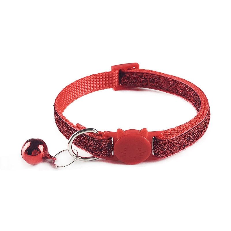 Glitter Quickly Release Yorkie Dog Collar For Small Dogs Pet Collar Cute Adjustable Nylon Ribbon Collar With Bell Cute Sequin