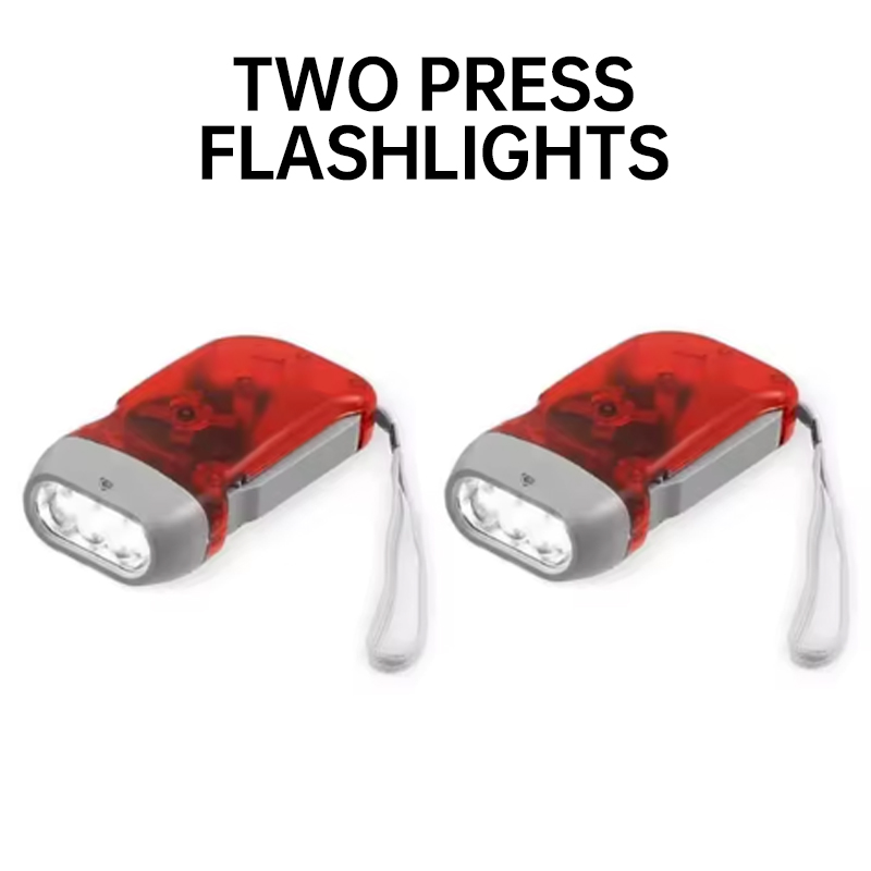 LED Hand Pressed Eco-friendly Flashlight, Portable Camping Light, Mini Hand Pressed Generator Crank Flashlight, Pocket Light: black