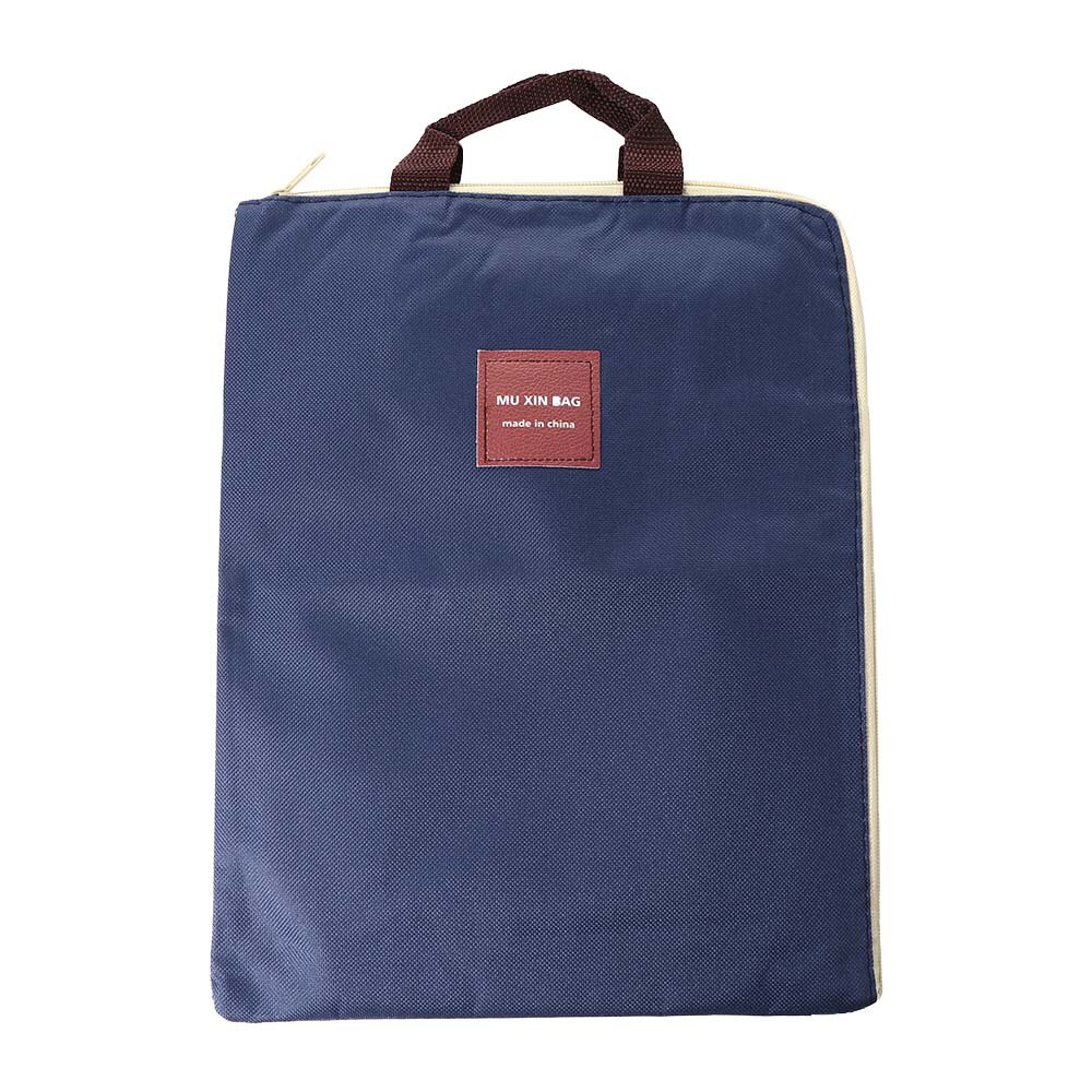 Large Zipper Canvas Organizer Bag A4 Size File Pocket File Bag File Folder Document Bag Briefcase: Blue