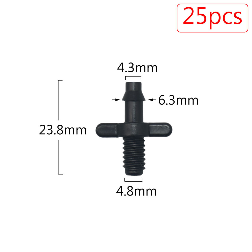 25pcs 1/4'' 1/8'' Plastic Hose Connector Joint Barbed Tees Cross Eng Plug Fitting For Garden Irrigation Drip Irrigation System: Lavender