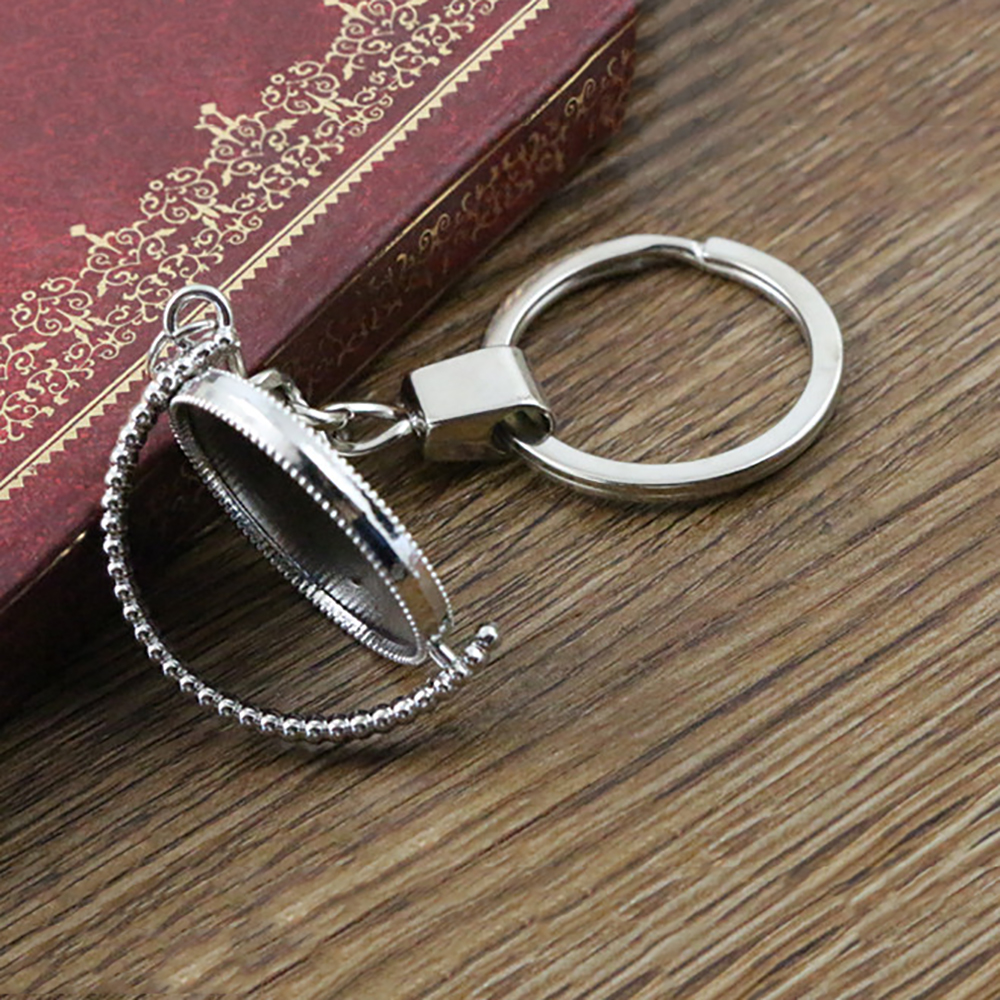 Nowe mody brelok wewnętrzny rozmiar 25mm Cabochon baza ustawienie wisiorki DIY mężczyzn biżuteria brelok robić kluczyków robić samochodu uchwyt molościeniowy pamiątka na prezent