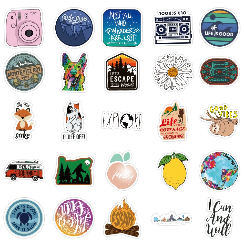 10/30/50PCS Color Small Fresh Personality Graffiti Cute Animal Notebook Suitcase Skateboard Guitar Waterproof Sticker