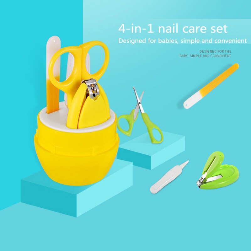 Bebê cuidados com as unhas clippers de quatro peças conjunto de segurança do bebê clippers para crianças crianças fácil de transportar arquivo de unhas conjunto de combinação