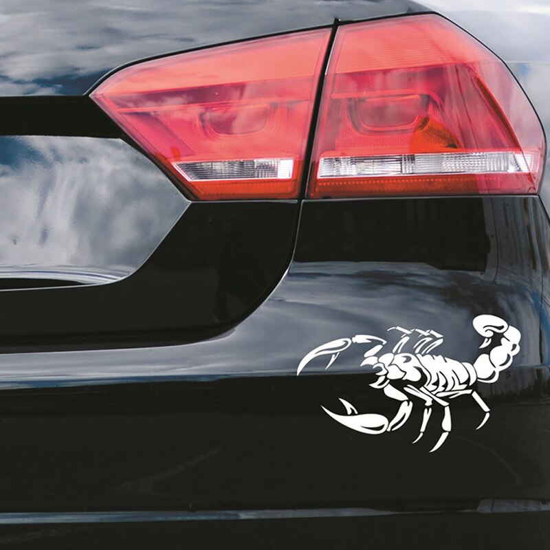 Car Decoration 3D Scorpion Decal Sticker Cool Vinyl Sticker, White 40cm