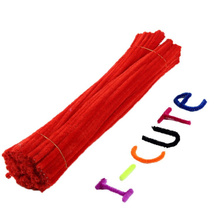 100 stuks 30cm Kleurrijke Chenille Stelen Chenille Kinderen Speelgoed Kerst Verjaardagsfeestje Decoraties Kunsten DIY Craft Supplies