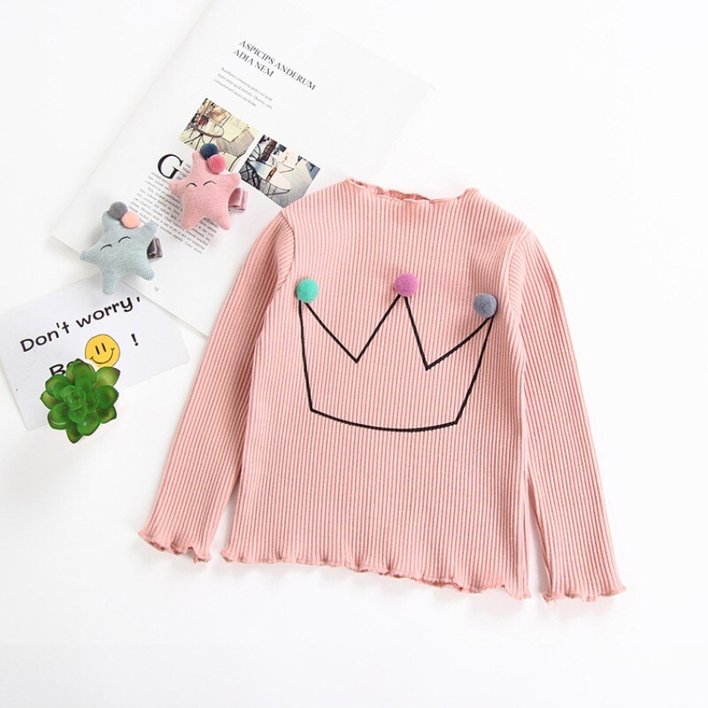 Bambino Della Ragazza Addensare T-Shirt A Maniche Lunghe per Neonati Magliette E Camicette T Shirt Camicetta di Cotone di Colore Della Caramella Bambini Casual Magliette Per Le Ragazze Dei Bambini magliette e camicette