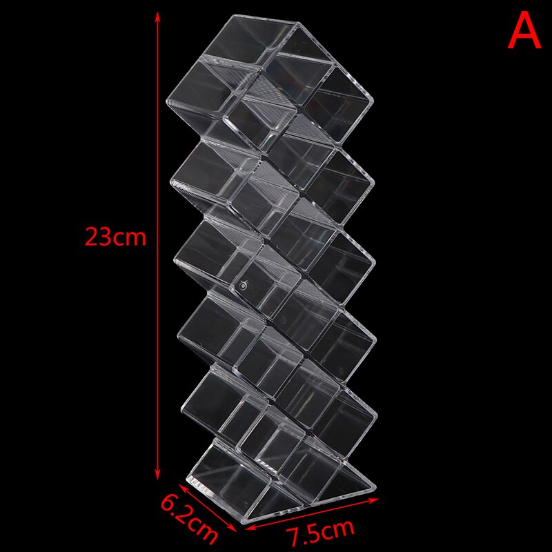 Lattices Acrylic Lipstick Organizer Standing Makeup Storage Rack Table Lip Gloss Holder Transparent Cosmetics Container: A