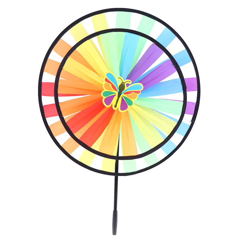 1pc coloré Polyester roue moulin à vent pour enfants activités de plein air et décoration de jardin enfants moulin à vent jouet