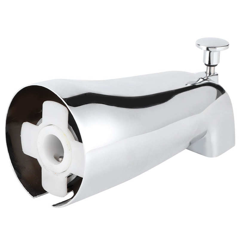 Bathroom Wall Mounted Electroplate Bathtub Faucet Tap Concealed Tub Spout With Pull Up Diverter + Hex Wrench