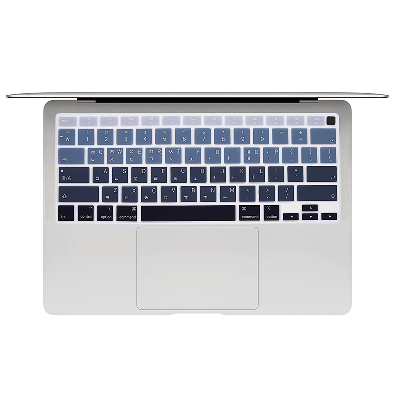 Koreański język silikonowa klawiatura pokrywa skóry pokrywa Protector dla MacBook najnowszy Air 13 A2337 A 2337 dotykowy ID A2179 M1 2020 2021: Black