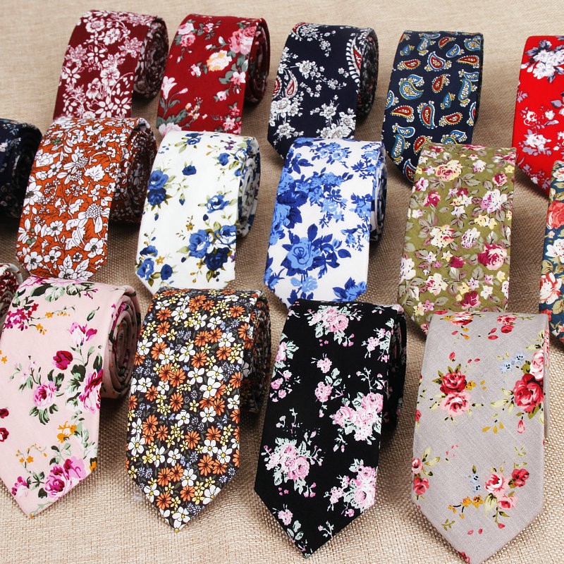 Corbatas clásicas de flores para hombre, Corbata de algodón hecha a mano para hombre, Corbatas florales estrechas de 6CM, , de boda, Corbata informal de Cachemira