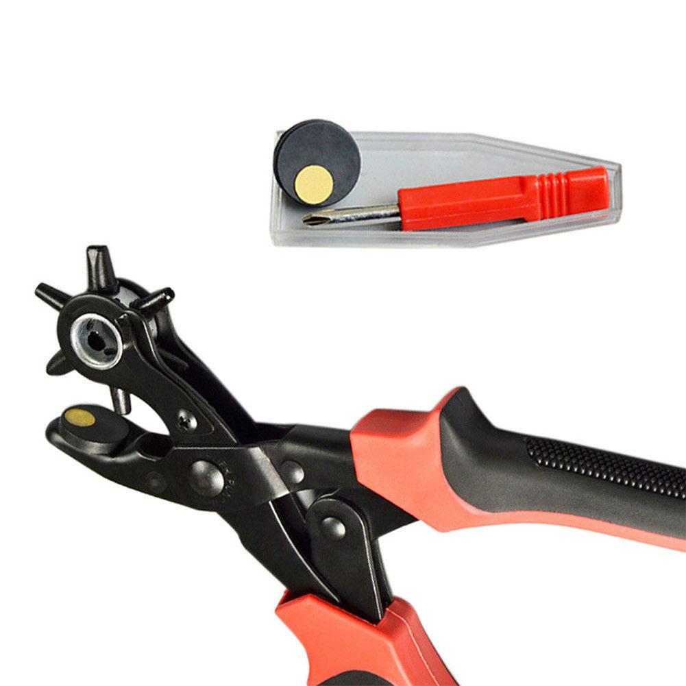 Leather Belt Eyelet Hole Punch Pliers Heavy Duty Band Revolving Puncher