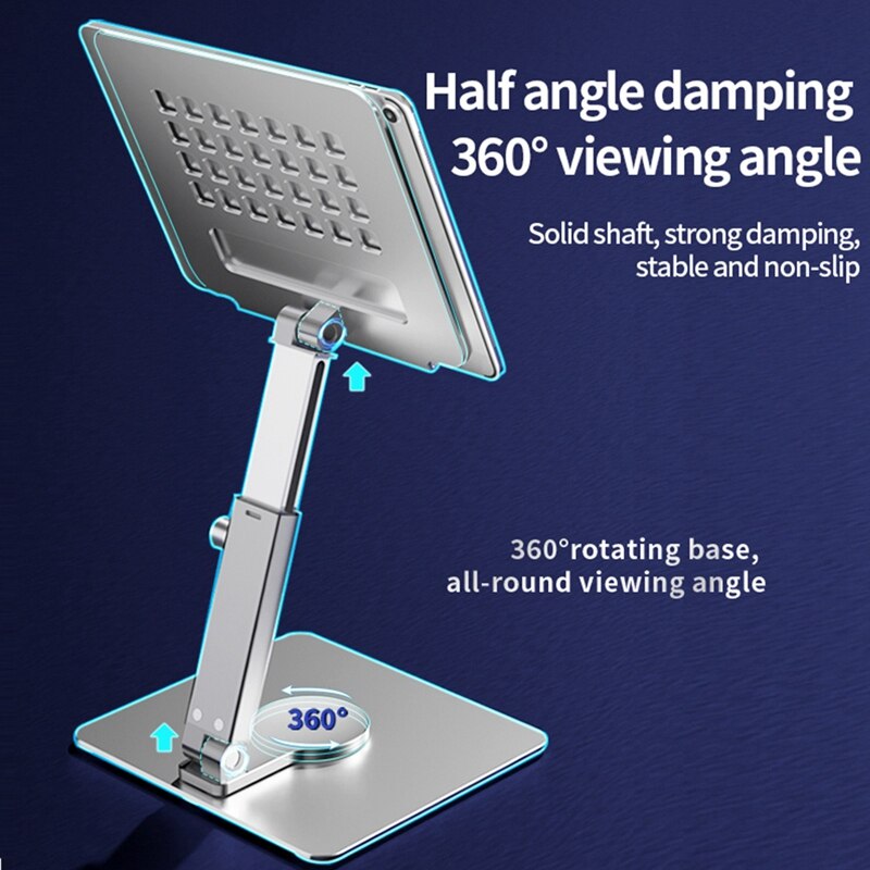 Foldable Laptop Stand All-In-One Laptop Stand 360° Rotation Adjustable Height Folding Stand Base Swivel Tablet Stand