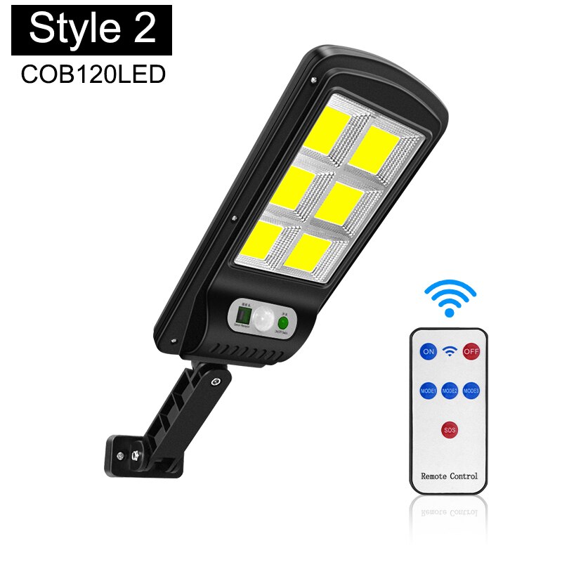 120/98 led Solar Lights Outdoor Wireless COB Solar Motion Sensor Security Lamp with 3 Lighting Modes for Garden Street Deck: style 2