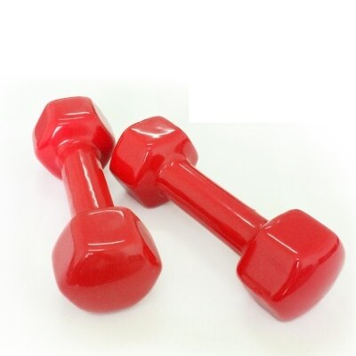 Plastik dip i håndvægt til kvinder fitness vægt håndvægte fitness håndvægte fitness & bodybuilding håndvægt kettlebell 1.5kg*2 stk.: Rød