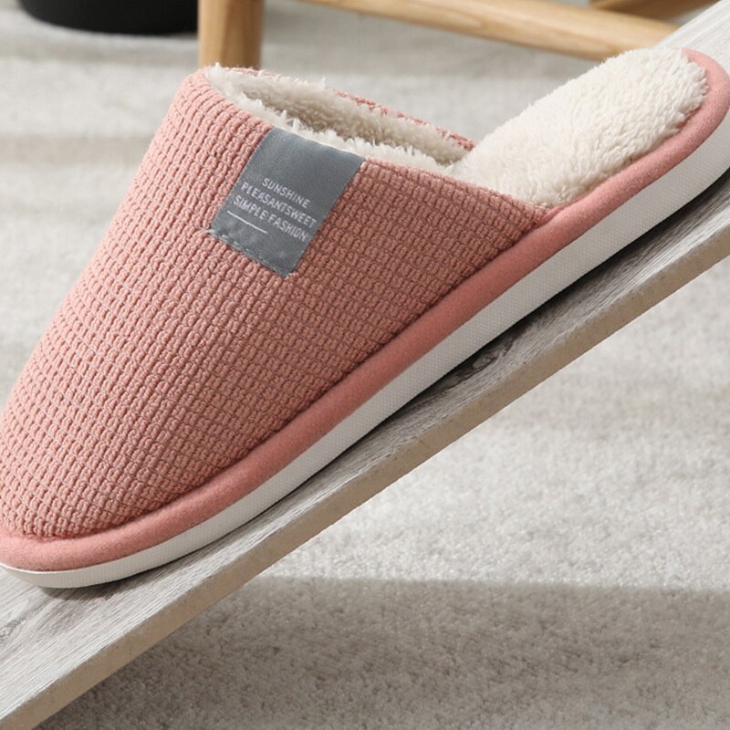 Women Indoor Slippers Warm Lovers Home Slipper Anti Slip Autumn Winter Shoes Household Floor Soft Indoor Flat Cotton Home Shoes