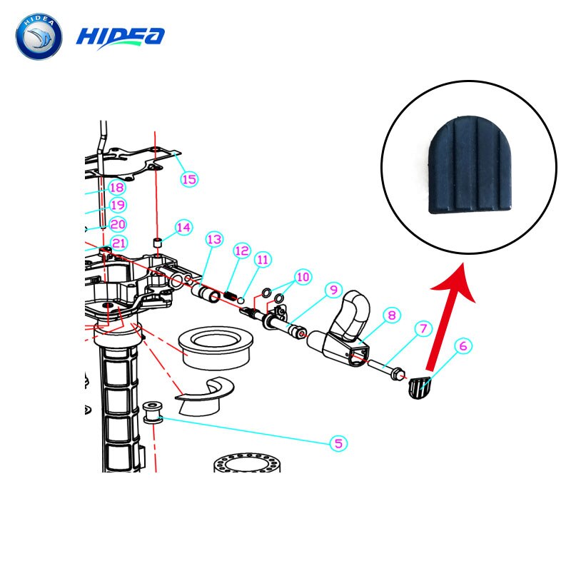 Hidea 4 takt 6HP Cap versnellingspook handvat Voor F6 Boot Motor