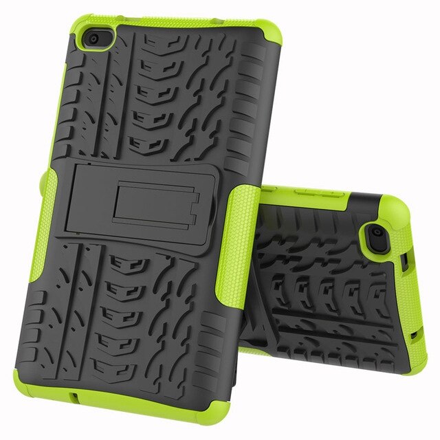 Funda para tableta 2 en 1 de alta resistencia, Funda robusta híbrida para Lenovo Tab E7 , Funda para Lenovo 7104 TB-7104F, Funda de 7 pulgadas + película + bolígrafo: green