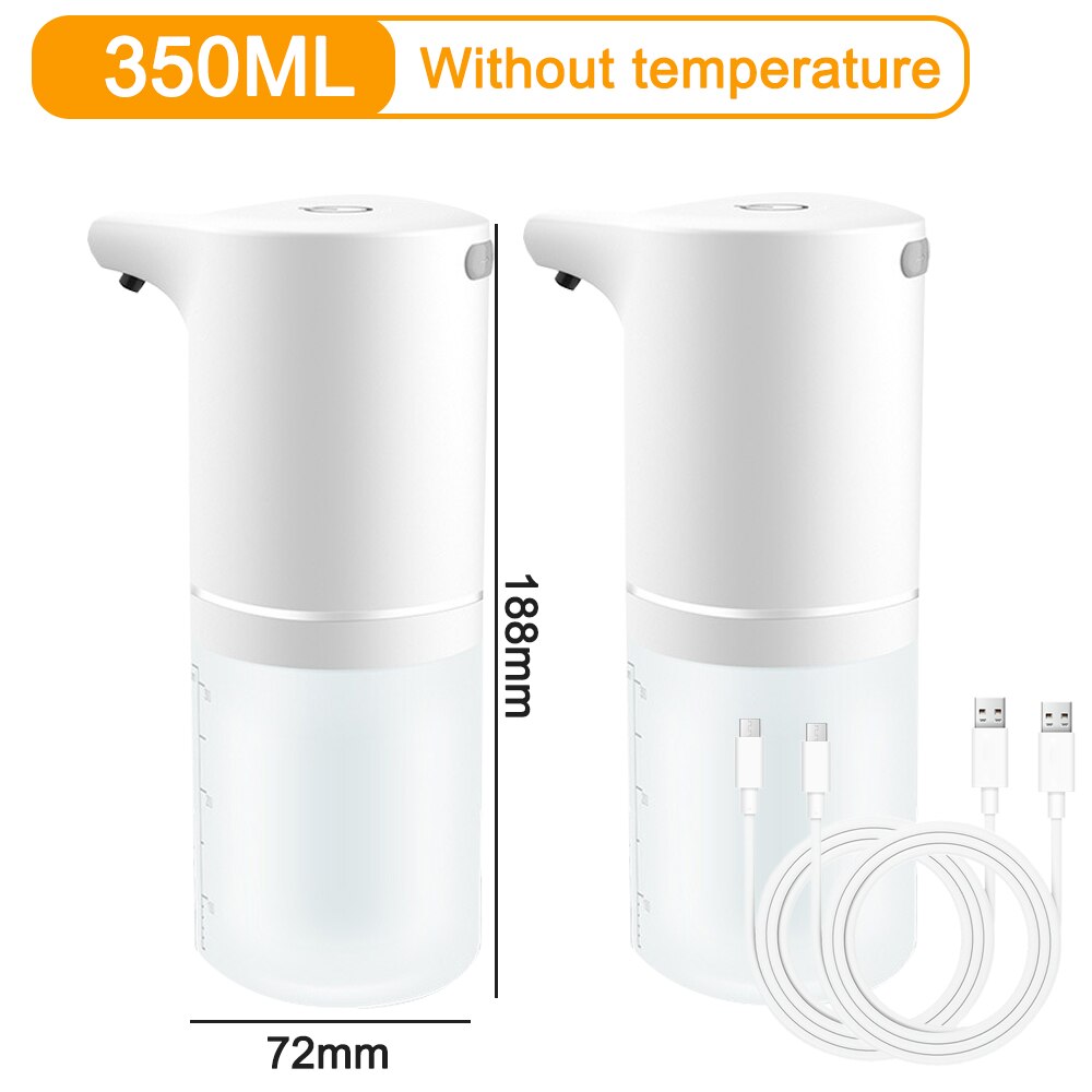 Automatic Soap Dispenser USB Rechargeable Foaming Touchless Hand Free Portable Foam Liquid Soap Dispenser for Bathroom Kitchen: C 2Pcs Type White