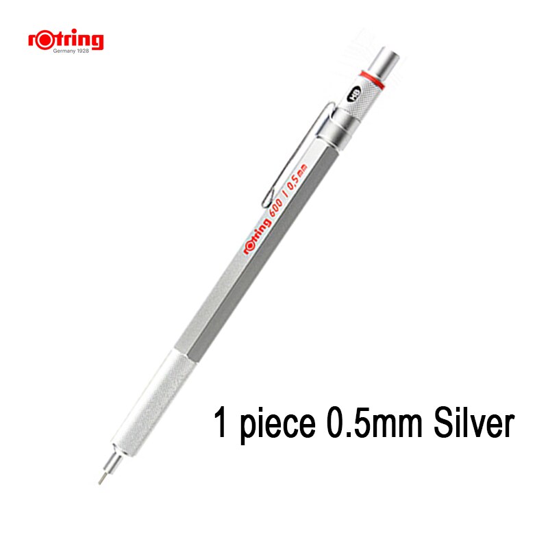 Rotring 600 0.5/0,7mm mechanische bleistift silber/schwarz Metall Halfter automatische bleistift 1 stück: 0.5mm Silber-