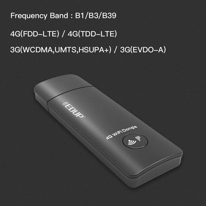 Edup 150 mbps 4g usb wifi dongle lte universal usb modem support 3g/4g nano sim-kort til desktop notebook tablet telefon