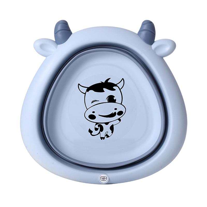 kreskówka składana wanna dla dzieci umywalka robić mycia przenośna umywalka robić mycia twarzy wanny robić stóp akcesoria łazienkowe dla dzieci: niebo niebieski