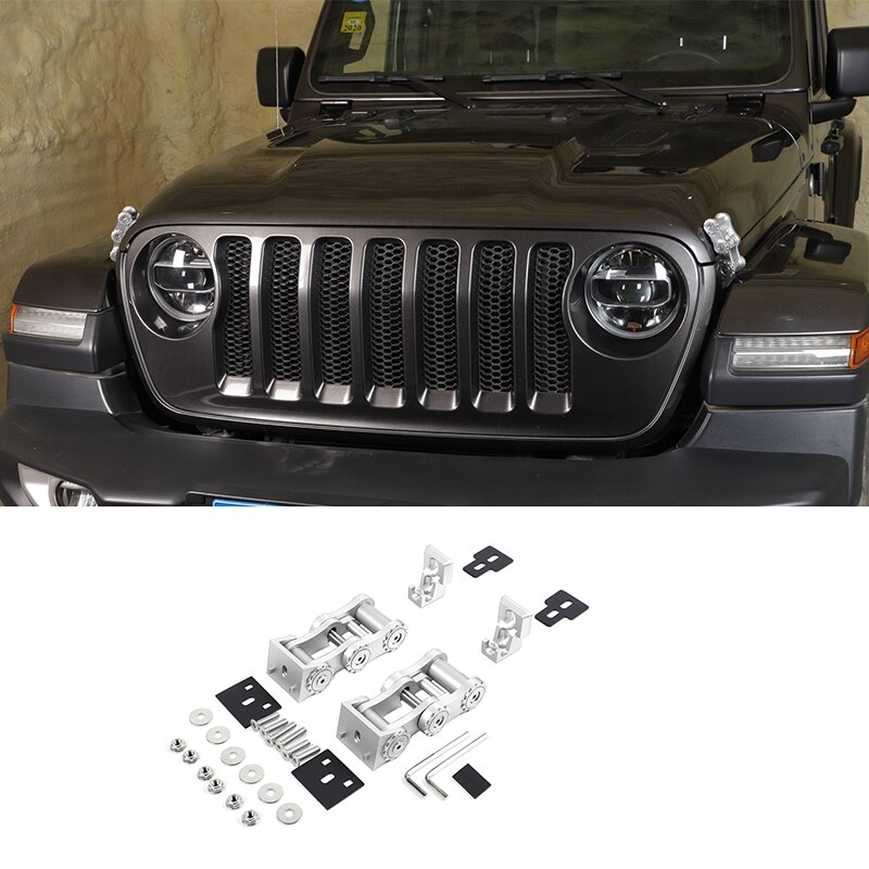 JL Hood Latches, Aluminum Car Hood Catch Set for Jeep Wrangler JL JLU & Jeep Gladiator JT
