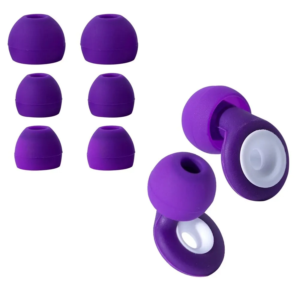 Tapones para los oídos HUAK-Protección auditiva de silicona de alta fidelidad para conciertos Reducción de ruido Dormir, Tapones para los oídos para nadar-Accesorios adicionales incluida: Rojo