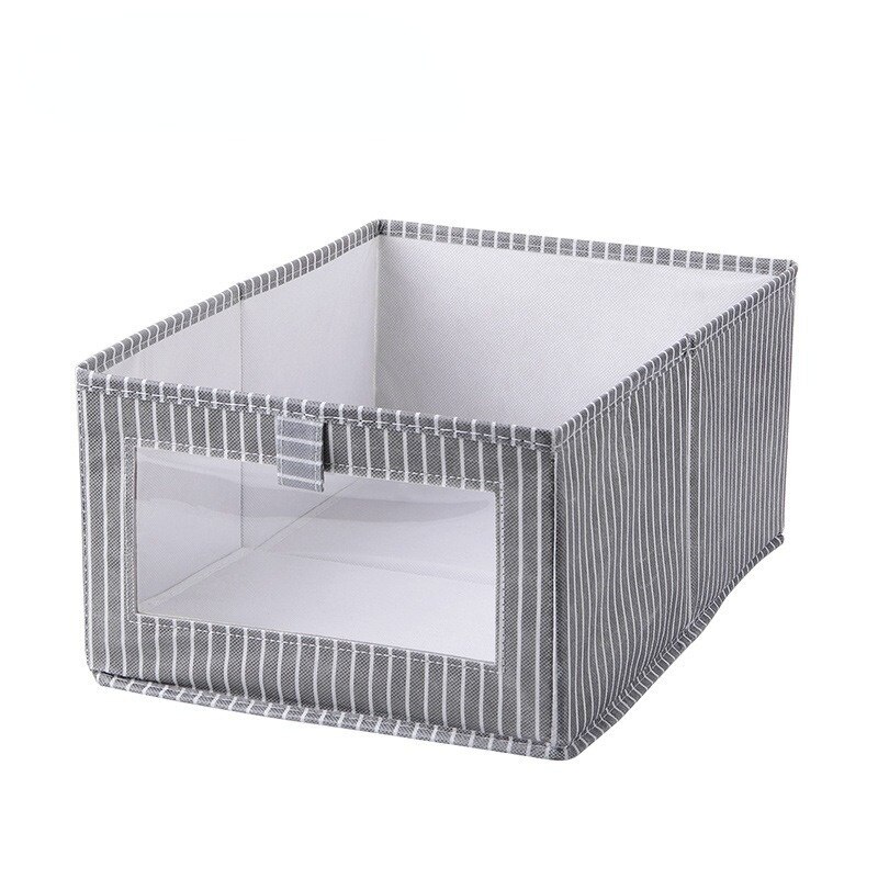 Caja de almacenamiento plegable de tela de lino y algodón para el hogar, organizador de juguetes, cesta de lavandería: B2