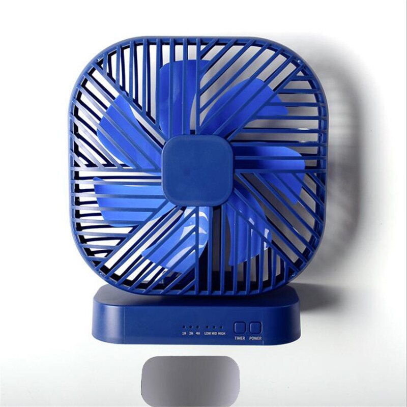 Magnetic USB Fan USB or AA Battery Powered Desk Fan with 3 Speed Timing Function: blue Magnetic