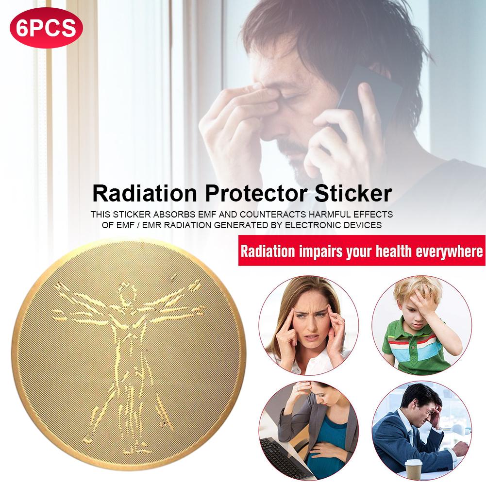 6 uds. Teléfonos móviles Protector Anti radiación pegatina bloqueador de iones negativos Reduce la radiación 99% Protector para ordenador portátil
