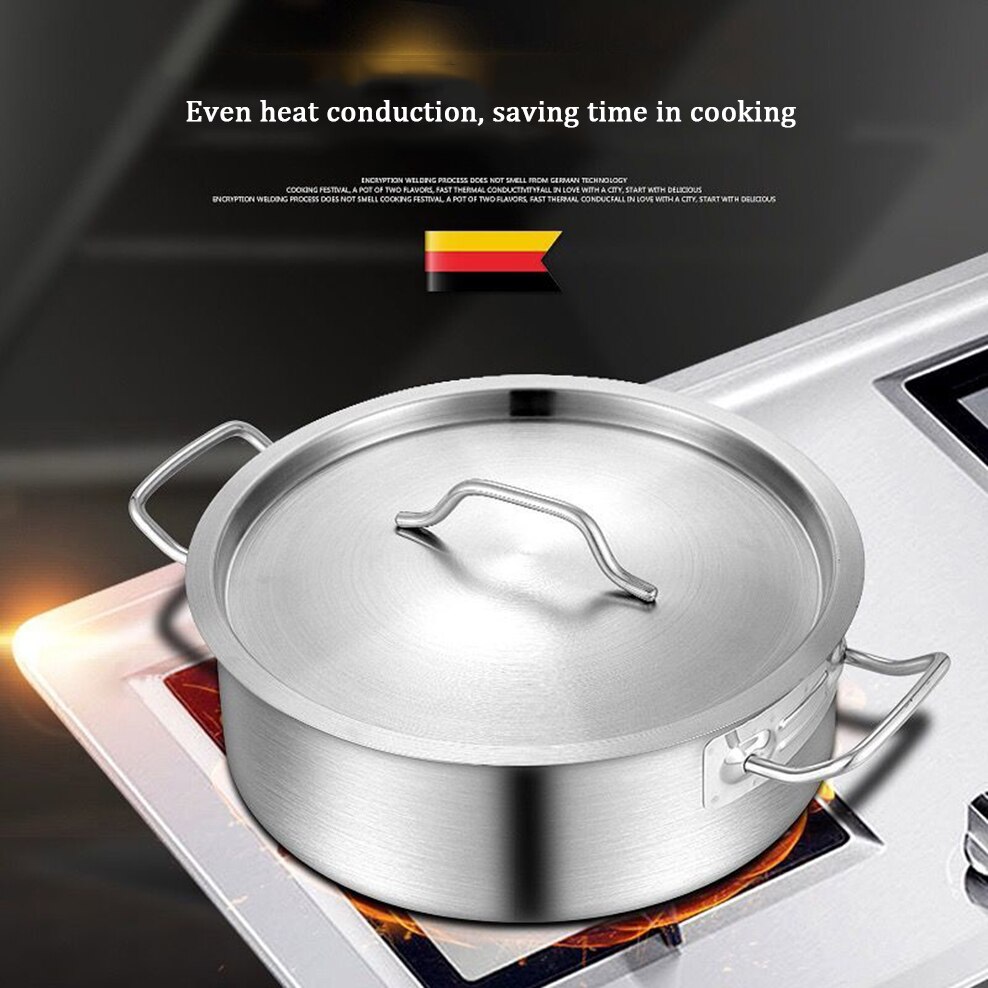 304 Stainless Steel Pot Thickened Mandarin Duck Pot Large Capacity Soup Pot With Spoon Special For Induction Cooker Pan