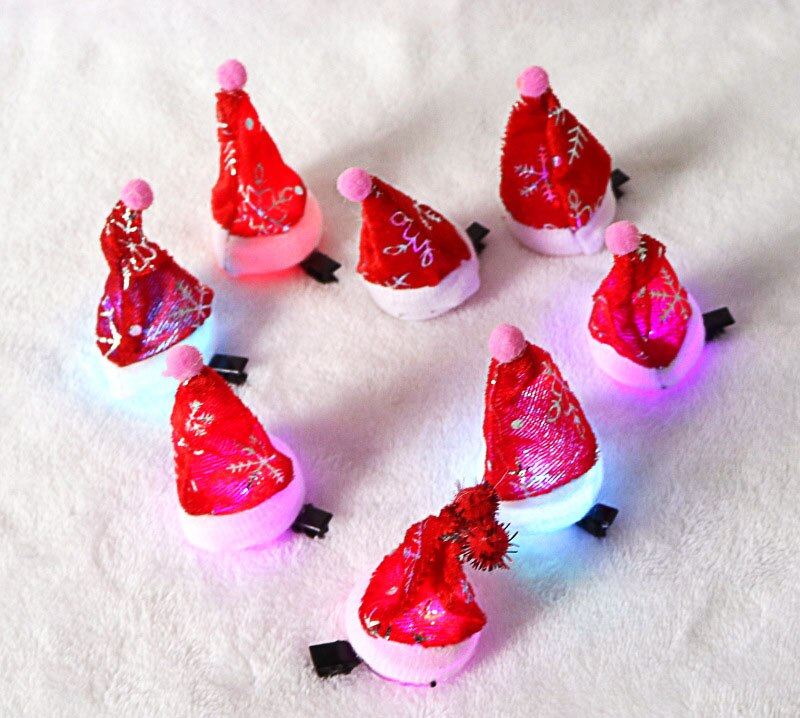 Kerst led-lichtspeld lichtgevende haarspeld broches pluche sneeuwpop hert kerstman feestversiering kerstgunst: 1 (11)