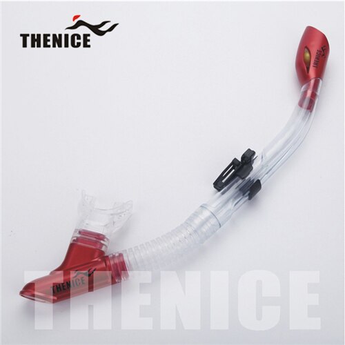 Fuld tør snorkel åndedrætsrør til dykning svømning træning scuba udstyr silica mundstykke thenice: Rød