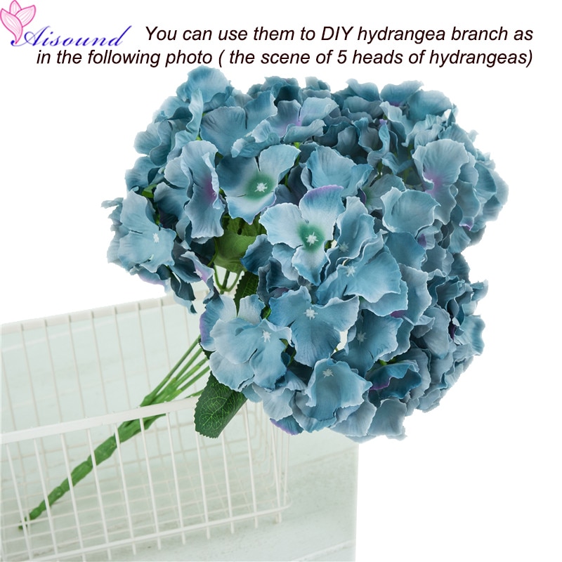 10 Stuks 20Cm Grote Zijden Hortensia Bloem Stem Bloemen Tak Voor Bruiloft Decoratie Diy Bloemen Muur Levert