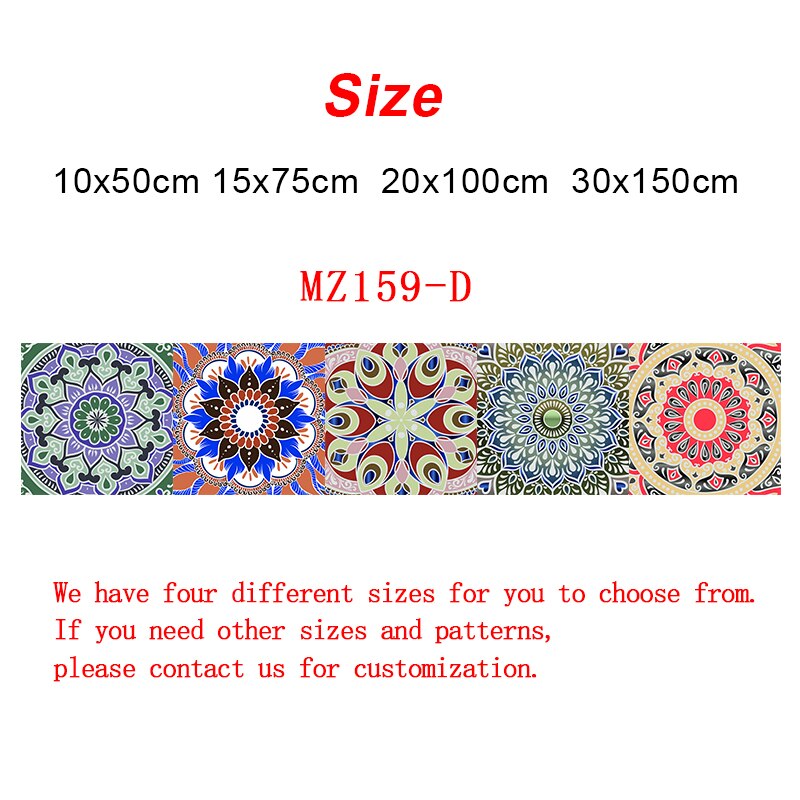 Mandala mönsterremsa keramiska plattor väggdekal garderob trappor kök heminredning väggdekaler vattentät pvc konst fresk: Mz159-4 / 30 cmx 150 cmx 1pc