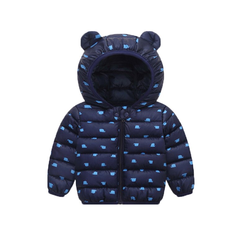 Casaco de algodão com capuz para crianças, roupa agasalho quente de desenho animado para outono e inverno para meninos e meninas de 0-4 anos