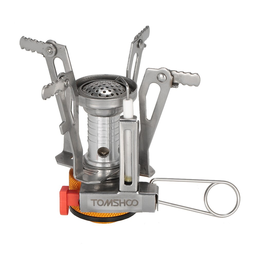 TOMSHOO Mini Backpacking Canister Stove Burners Camping Outdoor Cooking Foldable Hiking Supply Butane Propane Canister Compatibl