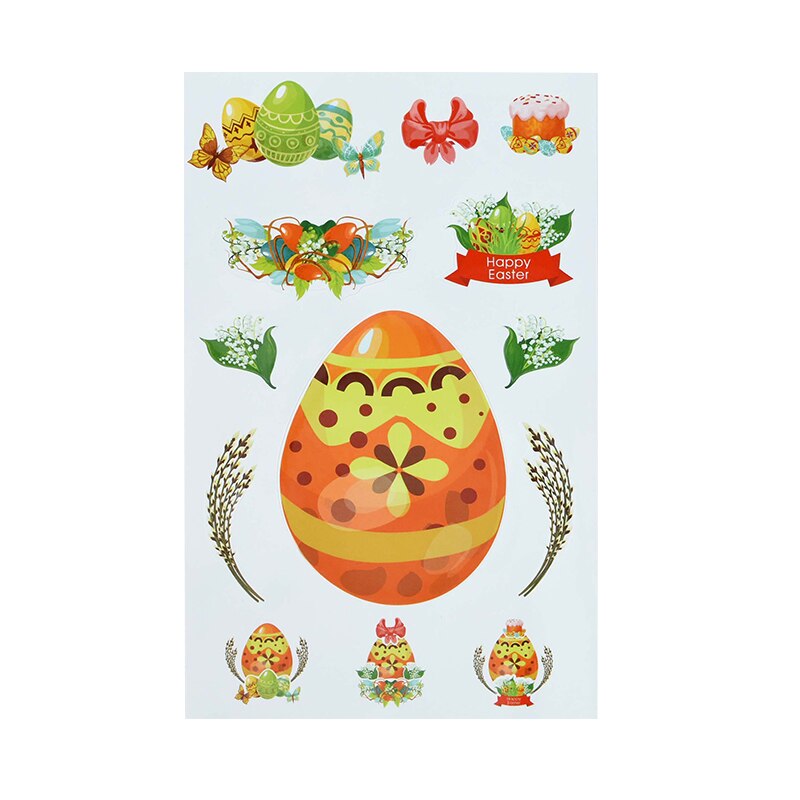 10pcs DIY Happy Easter Sticker Cartoon Bunny Carrot Eggs Face Sticker Happy Easter Party Supplies Classroom Children Activity 75: B01
