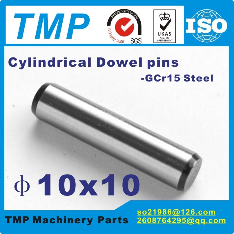 2 pieces/Lot 10x10mm Locating Pins/Dowel pins/10mm Cylindrical position pins-Material:Steel GCr15 (T15112401)